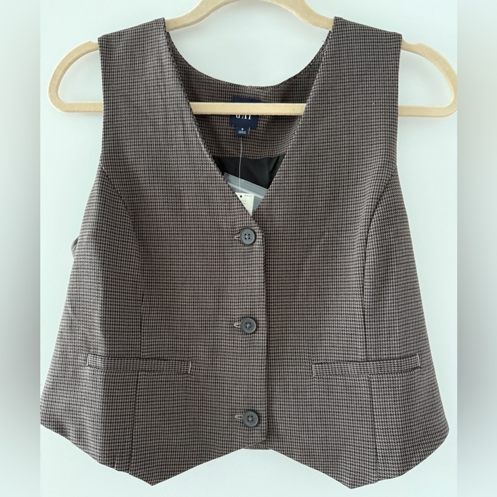 Gap Women's Checkered Brown Vest